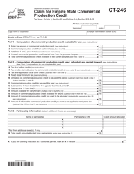 Form CT-246 Claim for Empire State Commercial Production Credit - New York