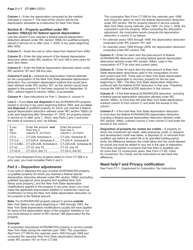 Instructions for Form CT-399 Depreciation Adjustment Schedule - New York, Page 2