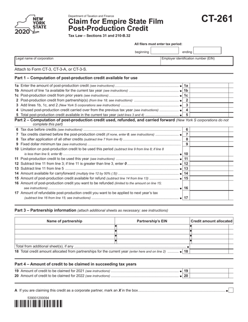 Form CT-261 2020 Printable Pdf