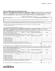 Form CT-606 Claim for Qeze Credit for Real Property Taxes - New York, Page 5