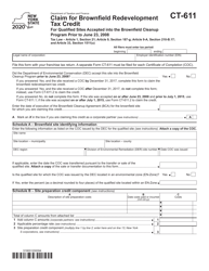 Document preview: Form CT-611 Claim for Brownfield Redevelopment Tax Credit for Qualified Sites Accepted Into the Brownfield Cleanup Program Prior to June 23, 2008 - New York