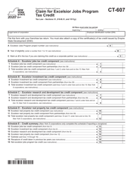Document preview: Form CT-607 Claim for Excelsior Jobs Program Tax Credit - New York