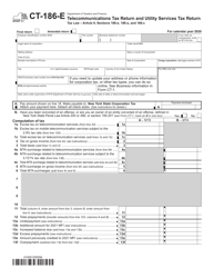 Form CT-186-E Telecommunications Tax Return and Utility Services Tax Return - New York