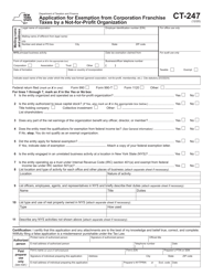 Form CT-247 Application for Exemption From Corporation Franchise Taxes by a Not-For-Profit Organization - New York