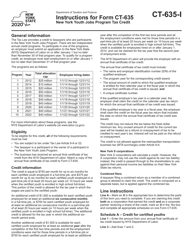 Instructions for Form CT-635 New York Youth Jobs Program Tax Credi - New York