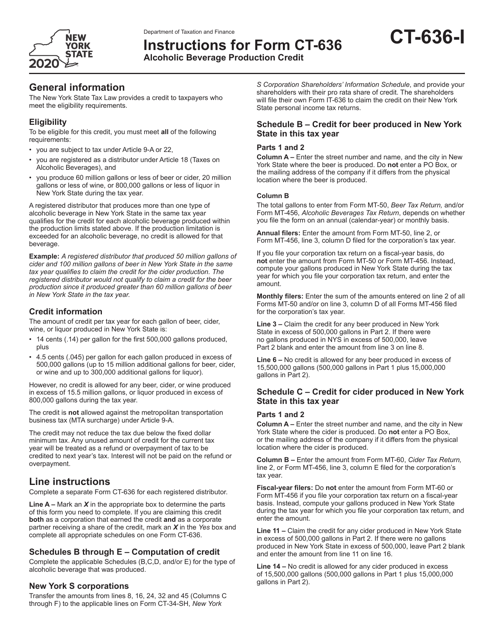 Form CT-636 2020 Printable Pdf