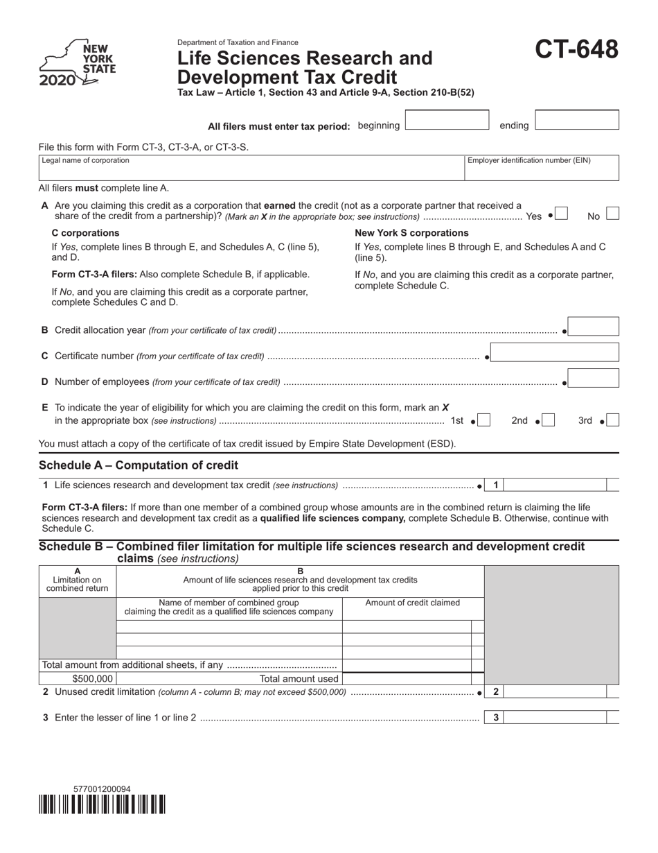 new york research and development tax credit form