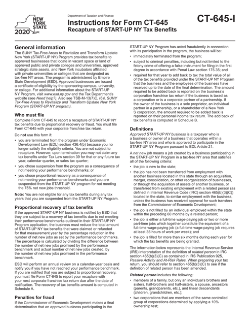 Form CT-645 2020 Printable Pdf