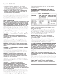 Instructions for Form CT-643 Hire a Veteran Credit - New York, Page 2