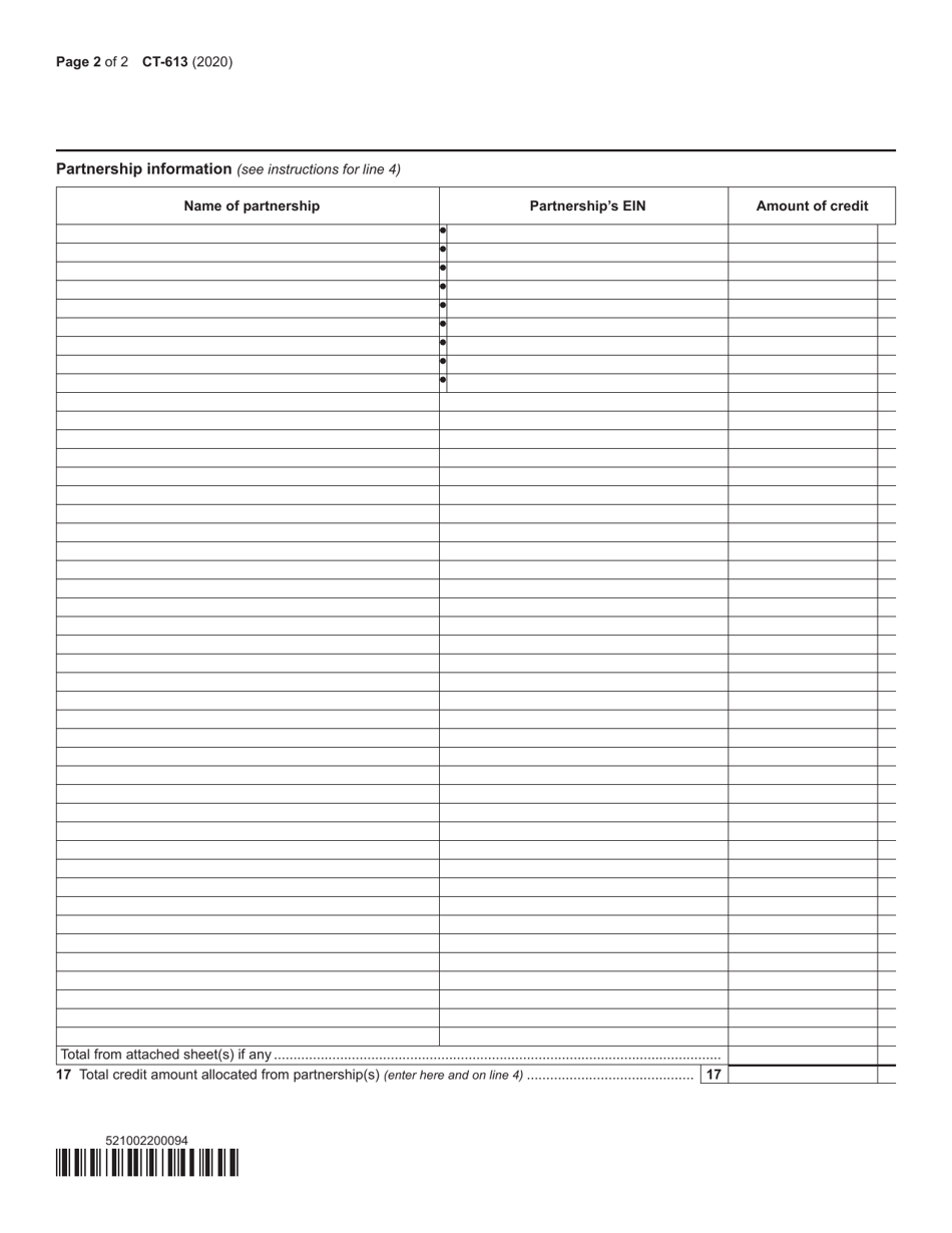 Form CT-613 Claim for Environmental Remediation Insurance Credit for Qualified Sites Accepted Into the Brownfield Cleanup Program Prior to July 1, 2015 - New York, Page 2