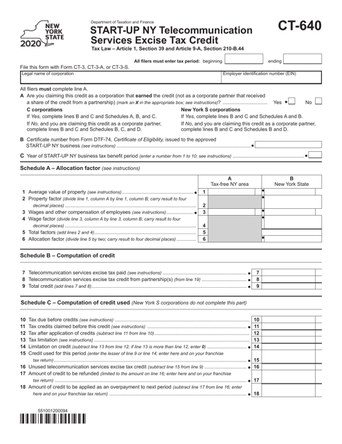 Form CT-640 2020 Printable Pdf