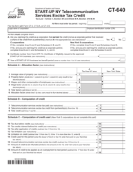 Form CT-640 Start-Up Ny Telecommunication Services Excise Tax Credit - New York