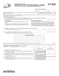 Document preview: Form CT-638 Start-Up Ny Tax Elimination Credit - New York