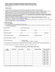 Form SFN14859 North Dakota Pardon Advisory Board Application - North Dakota