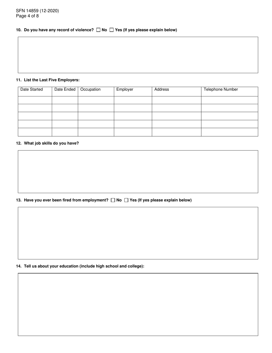 Form SFN14859 North Dakota Pardon Advisory Board Application - North Dakota, Page 4