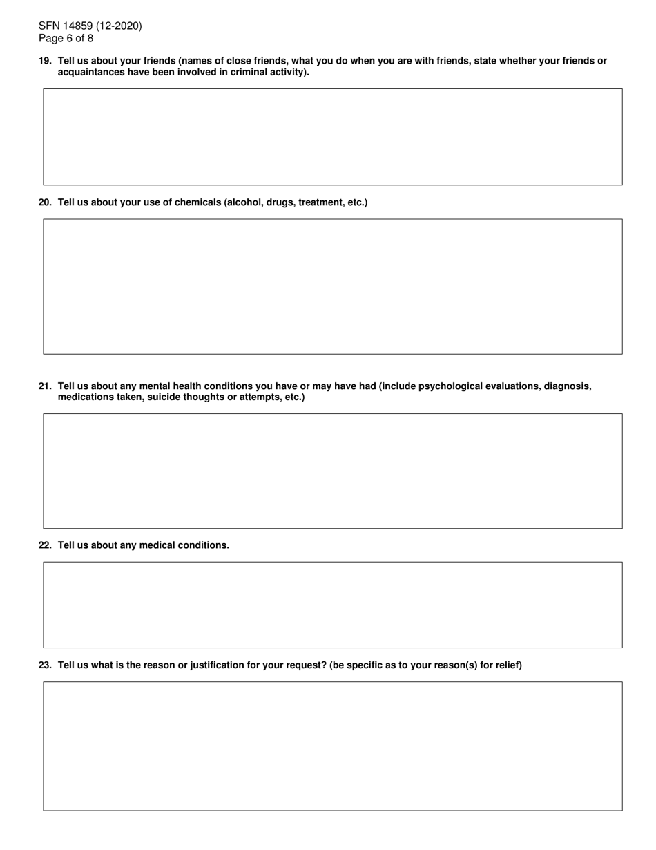 Form SFN14859 North Dakota Pardon Advisory Board Application - North Dakota, Page 6