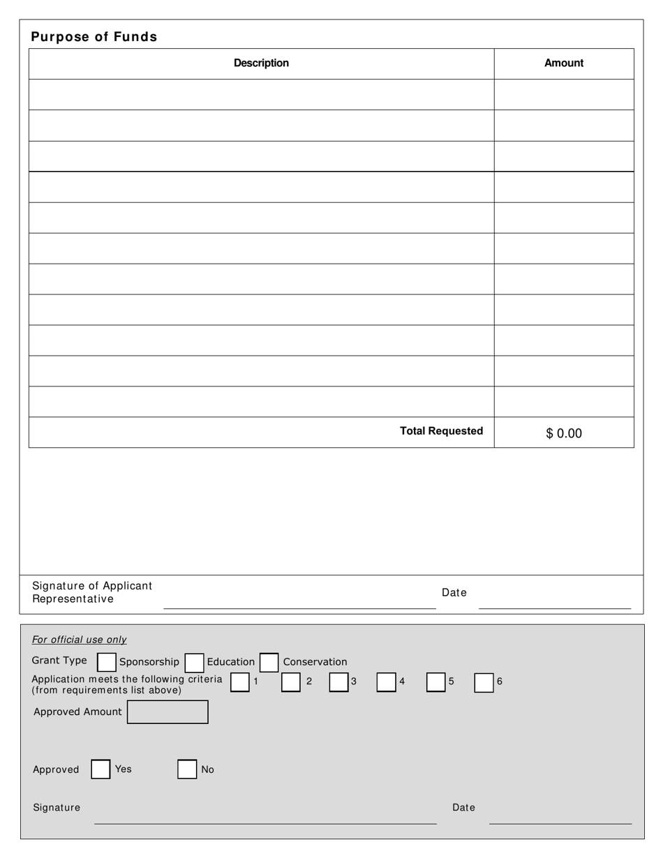 Sponsorship / Education / Conservation Grant Application - North Dakota, Page 2