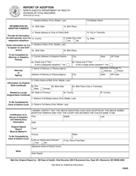 Form SFN6739 Report of Adoption - North Dakota