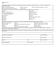 Form SFN58647 North Dakota Funeral Director&#039;s Worksheet for Completing a Facts of Death Record - North Dakota, Page 2