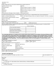 Form SFN58708 North Dakota Parent&#039;s Worksheet for Fetal Death - North Dakota, Page 2