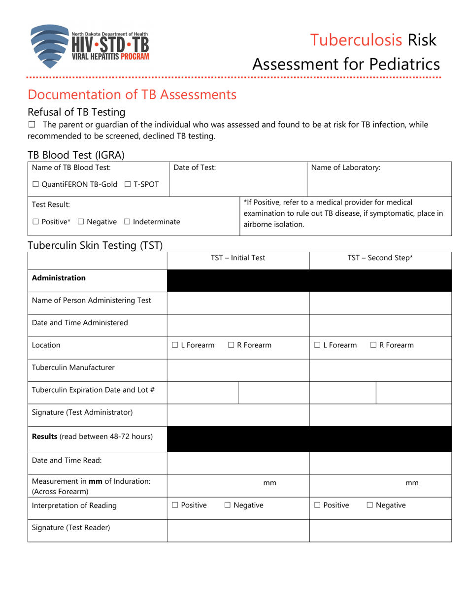 Tuberculosis Risk Assessment for Pediatrics - North Dakota, Page 3