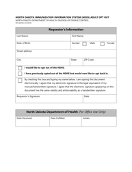 Form SFN60703 North Dakota Immunization Information System (Ndiis) Adult Opt out - North Dakota, Page 2