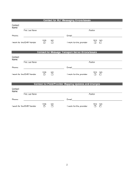 Hl7 Responsibilities and Contact Information Form - North Dakota, Page 2