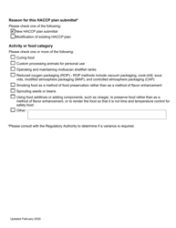 Haccp Plan Review Submittal Form - North Dakota, Page 2
