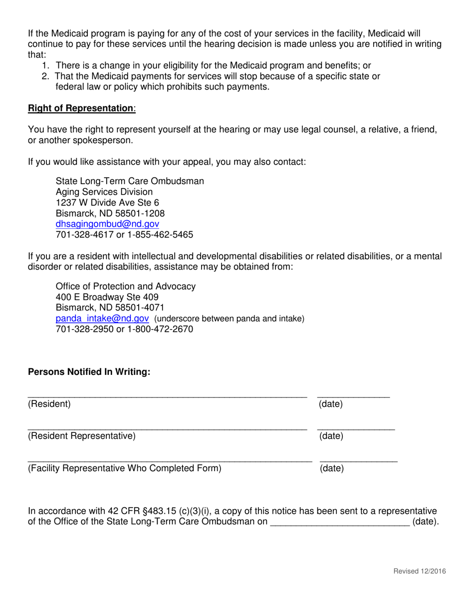 Notice of Transfer for Hospitalization - North Dakota, Page 2