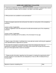 Nurse Aide Training Program Application for Approval - North Dakota, Page 5