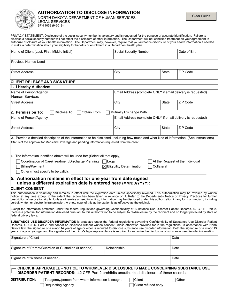 Form Sfn1059 Fill Out Sign Online And Download Fillable Pdf North Dakota Templateroller 1634