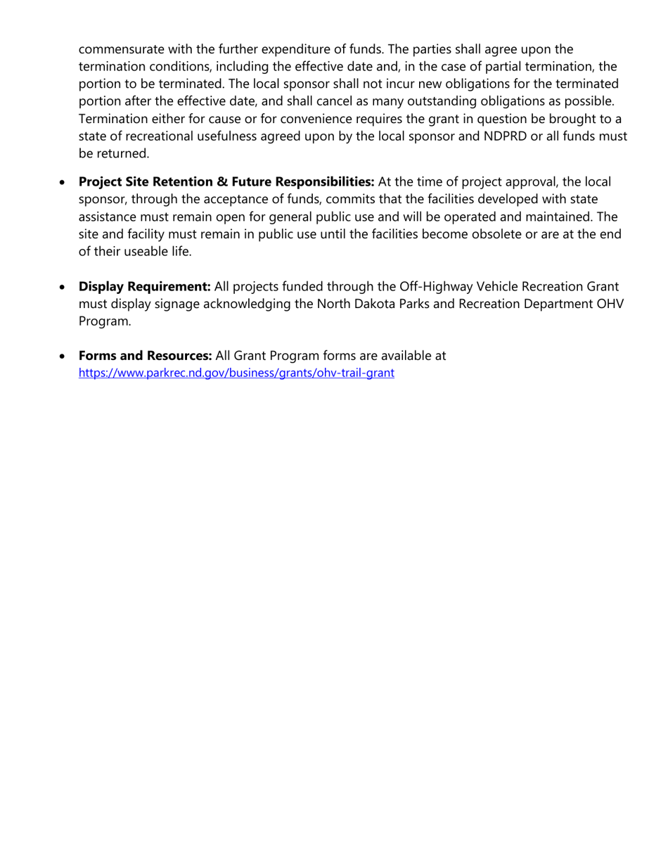 Off-Highway Vehicle Recreation Grant Application - North Dakota, Page 6