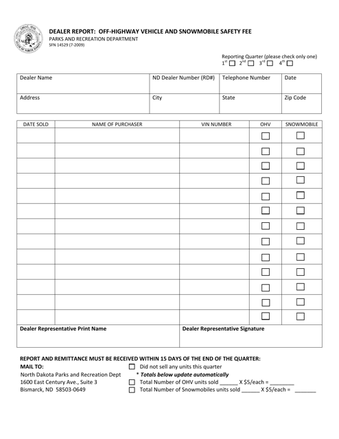Form SFN14529  Printable Pdf