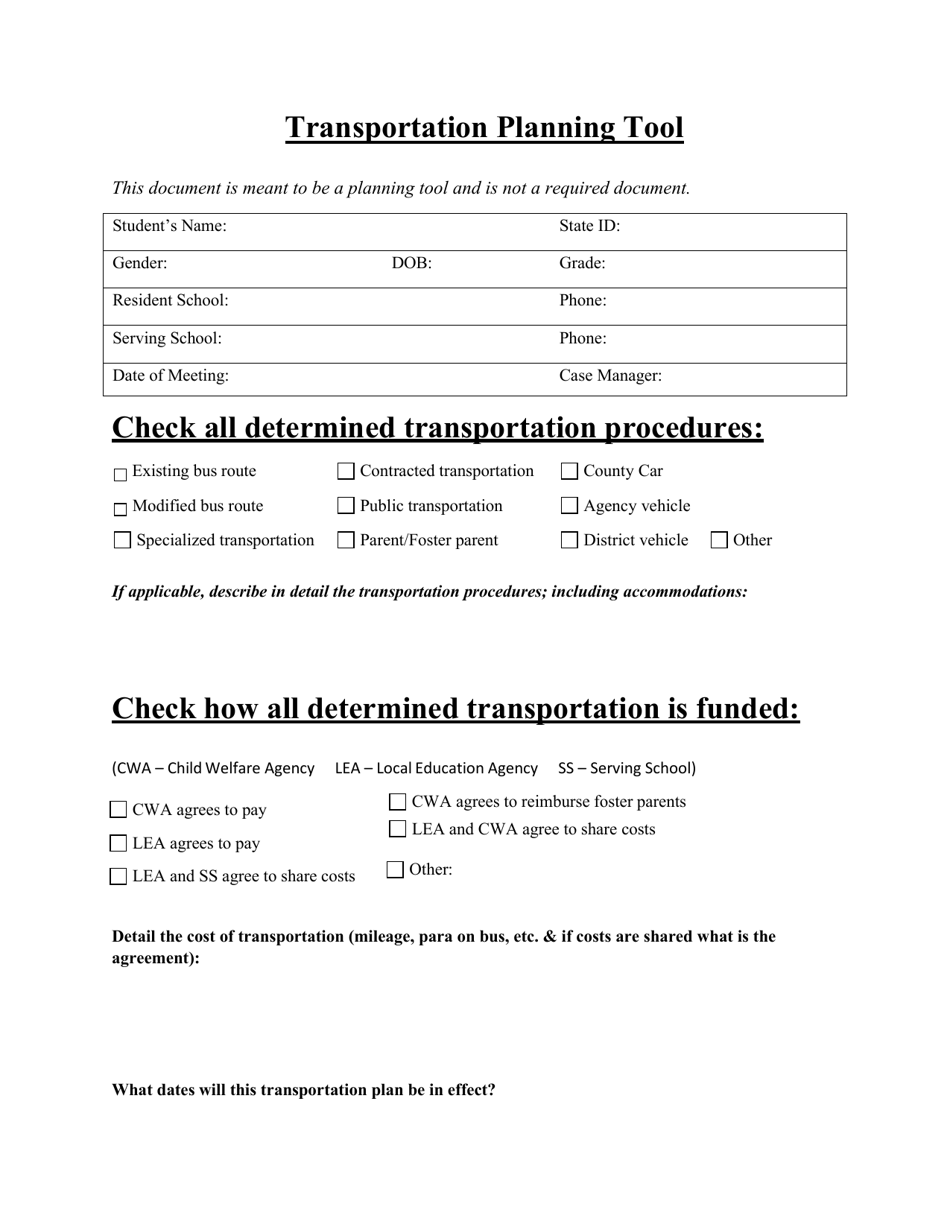 Transportation Planning Tool - North Dakota, Page 1