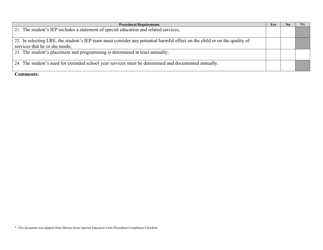 Procedural Compliance Self-assessment (Iep) Checklist - North Dakota, Page 3