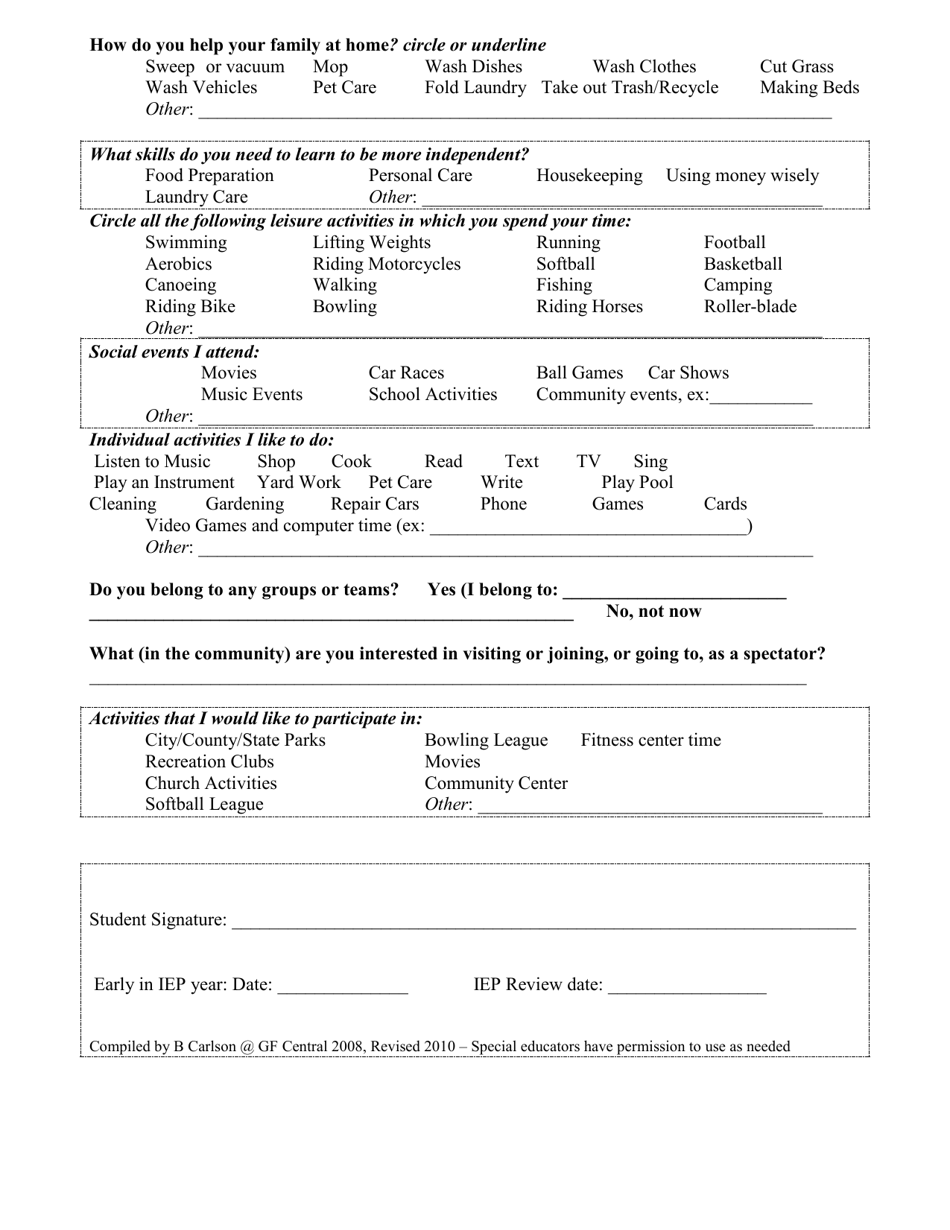 North Dakota Iep Post School Outcomes Student Questionnaire - Fill Out ...