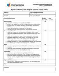 Document preview: Dyslexia Screening Pilot Program Proposal Scoring Rubric - North Dakota