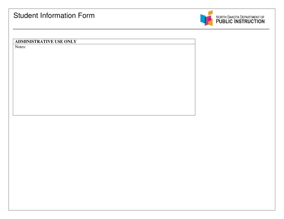 Student Information Form - North Dakota, Page 3