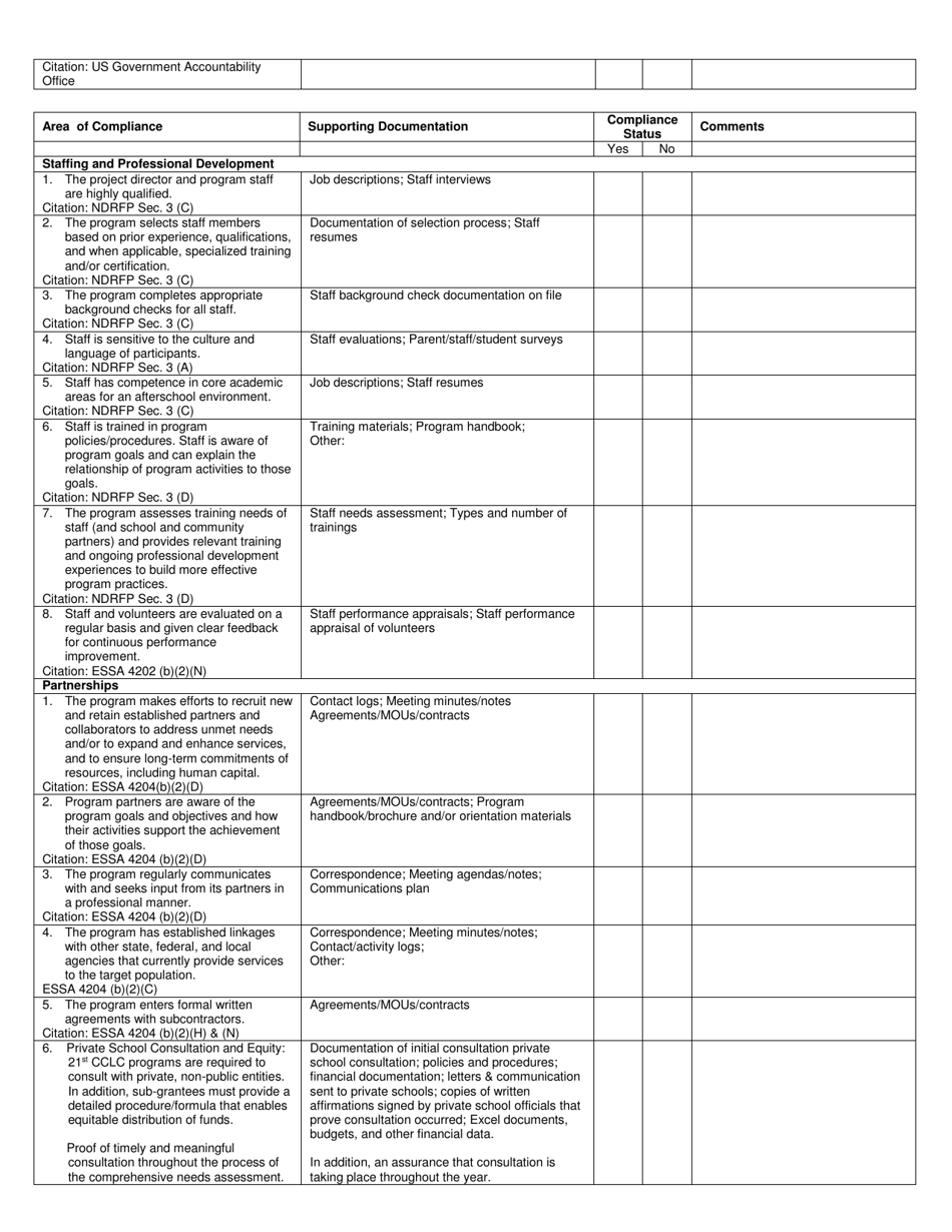 21st Century Community Learning Centers Monitoring Report - North Dakota, Page 3