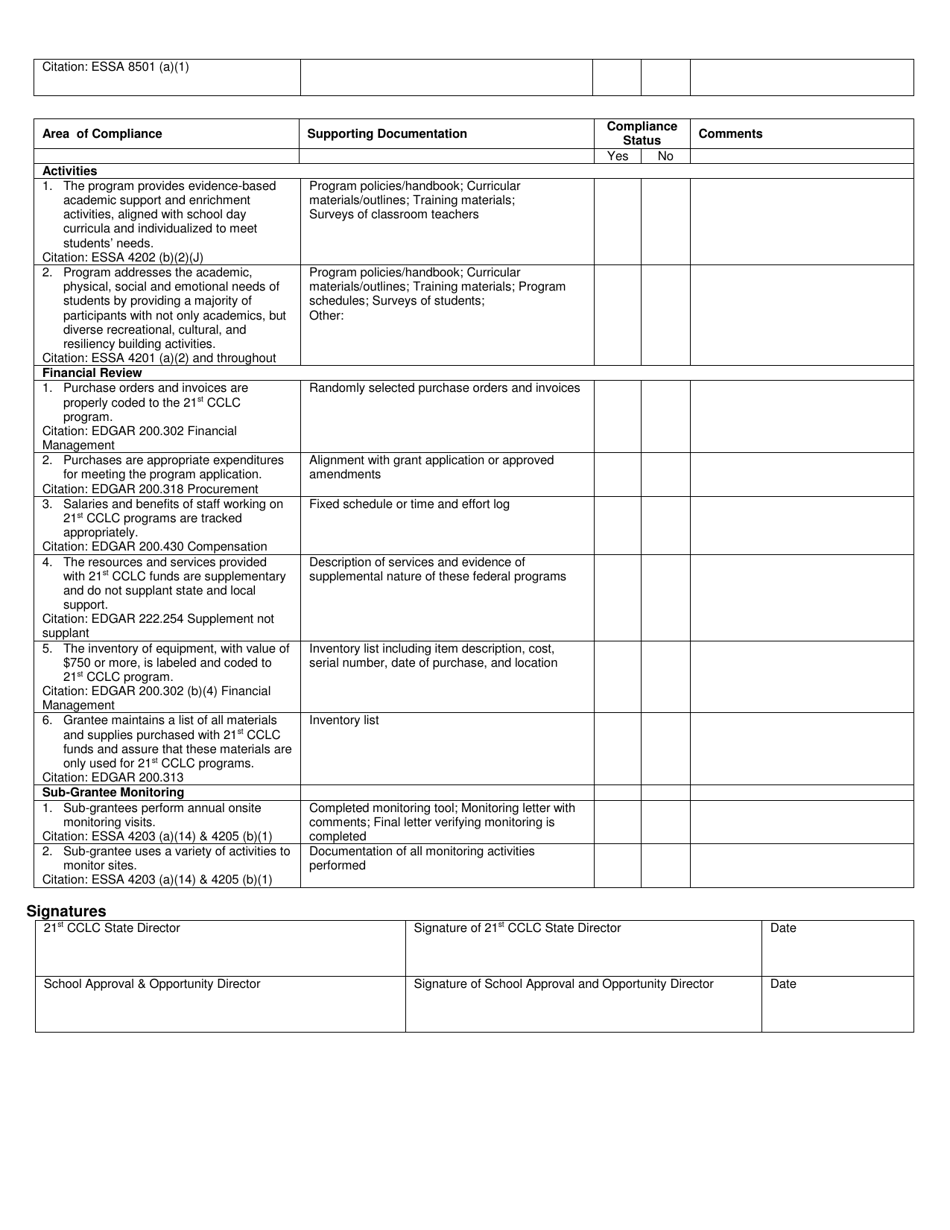 21st Century Community Learning Centers Monitoring Report - North Dakota, Page 4