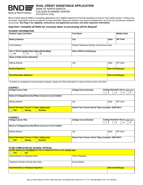 Form SFN60348  Printable Pdf