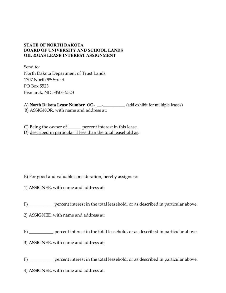 assignment of oil and gas interest