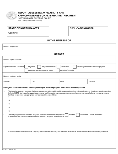 Form SFN17245 (F-2A)  Printable Pdf