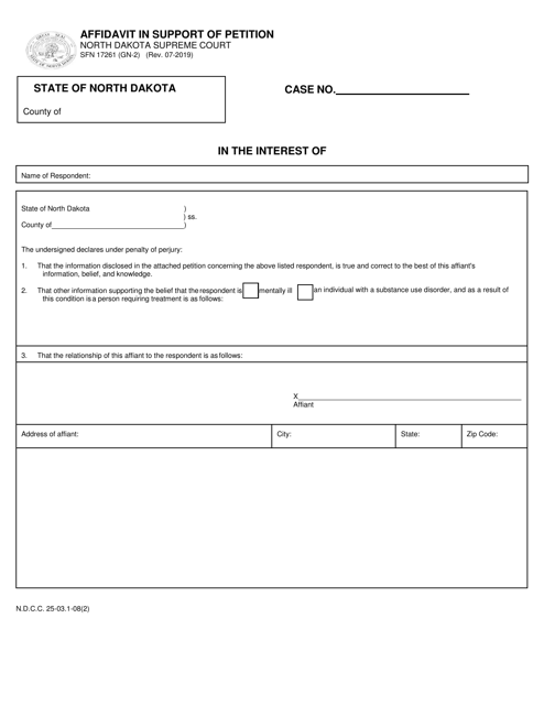 Form SFN17261 (GN-2)  Printable Pdf