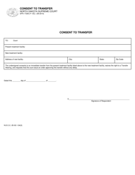 Document preview: Form SFN17256 (F-13C) Consent to Transfer - North Dakota