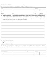 Form SFN17260 (GN-1) Petition for Involuntary Commitment - North Dakota, Page 3