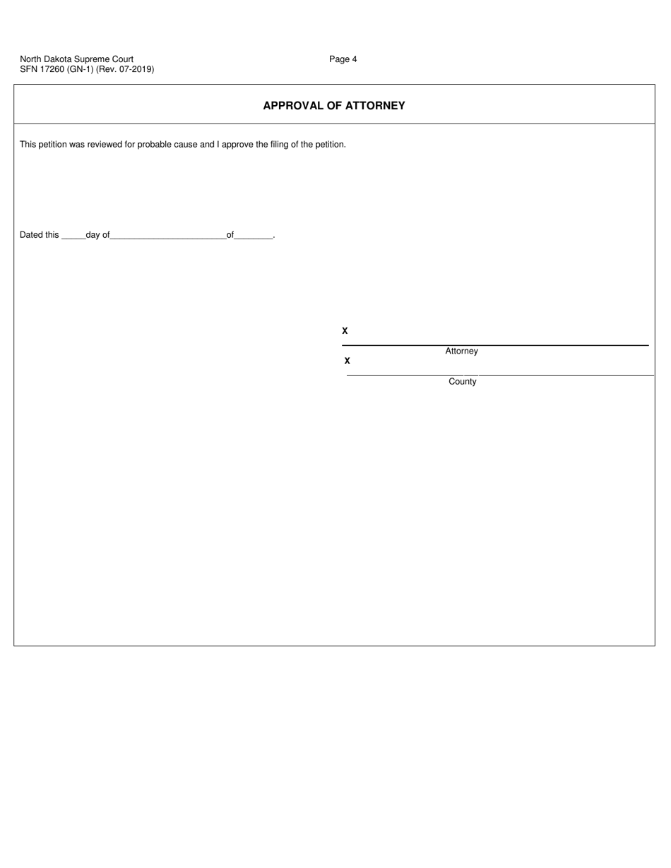 Form SFN17260 (GN-1) Petition for Involuntary Commitment - North Dakota, Page 4