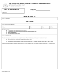 Form SFN17270 (GN-11) Application for Modification of Alternative Treatment Order - North Dakota