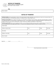 Document preview: Form SFN17256 (F-13) Notice of Transfer - North Dakota