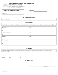 Document preview: Form SFN17271 (GN-12) Agreement to Combine Preliminary and Treatment Hearings - North Dakota